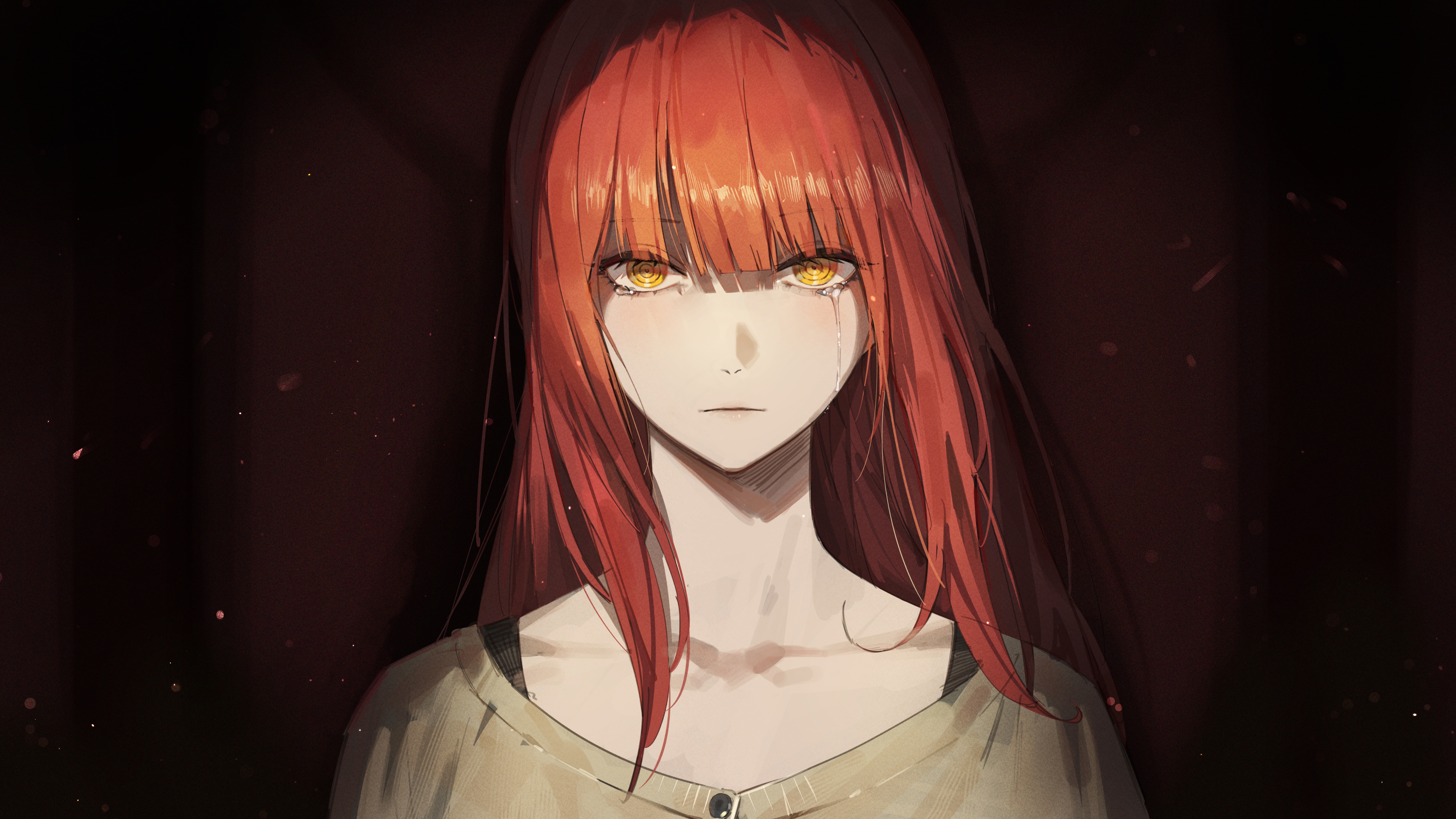 Wallpaper girl, tear, Chainsaw Man