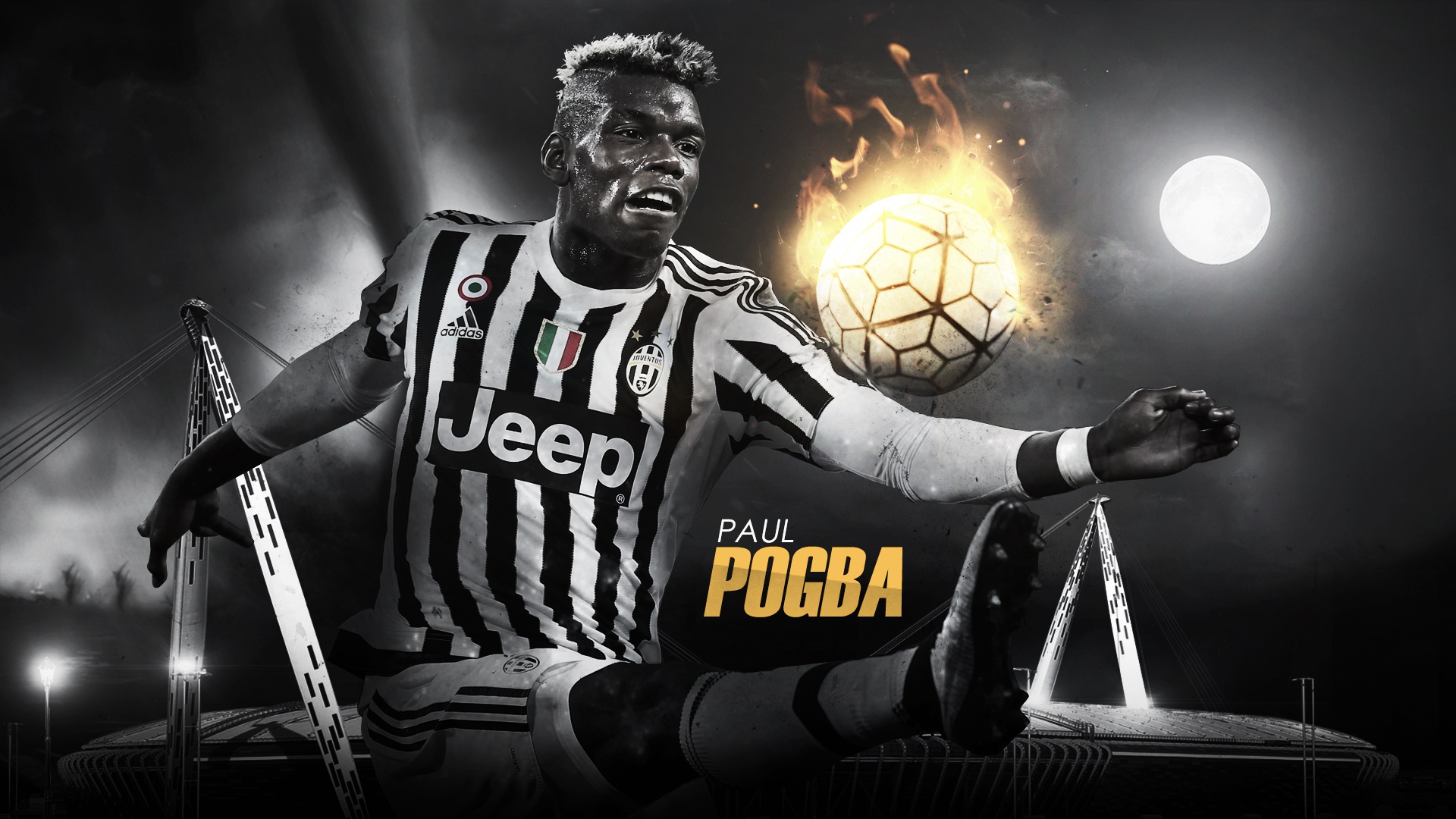 Wallpaper wallpaper, sport, stadium, football, player, Juventus FC, Juventus Stadium, Paul Pogba for mobile and desktop, section спорт, resolution 1920x1080
