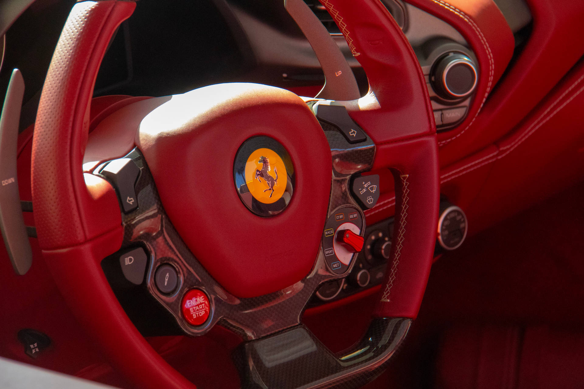 Download free Red Ferrari Steering