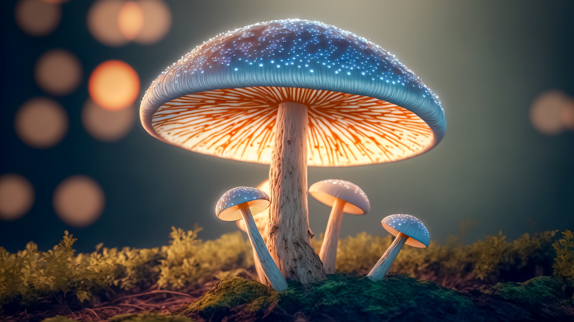 Mushroom forest Wallpaper 4K, Surreal