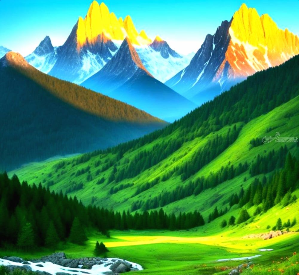 Digital Nature Mountains AI View