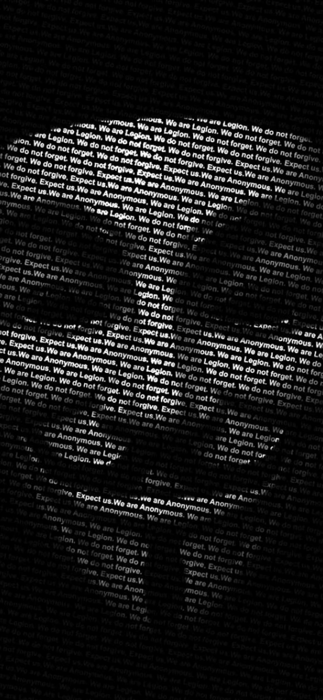 Anonymous Mask Black iPhone Wallpaper