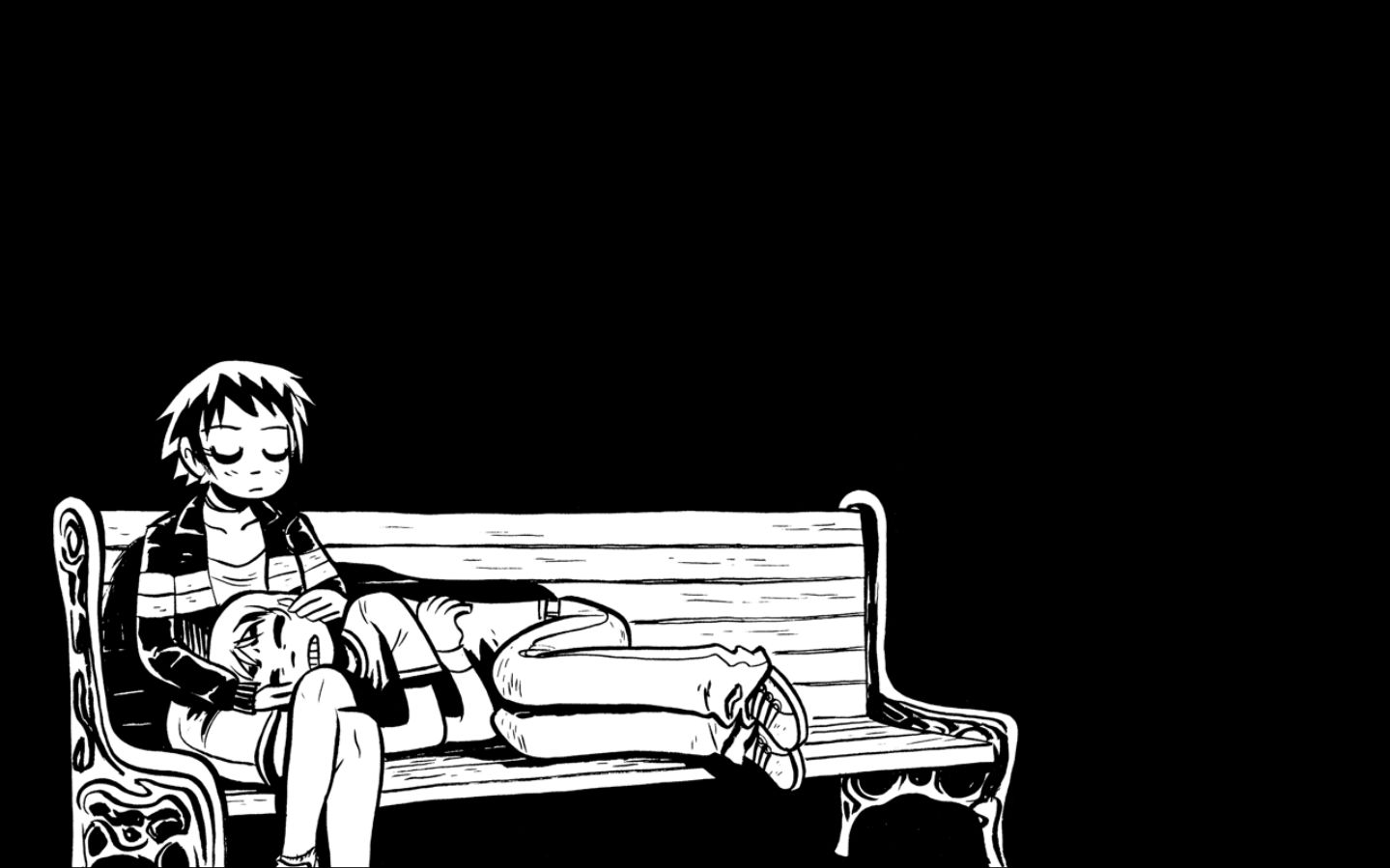HD desktop wallpaper: Bench, Comics