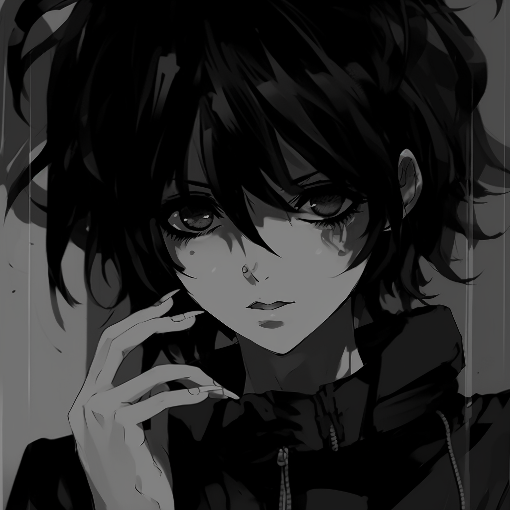 aesthetic black anime pfp