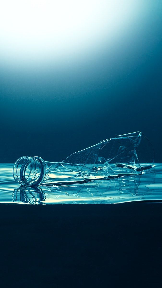 plastic bottle floating in the ocean