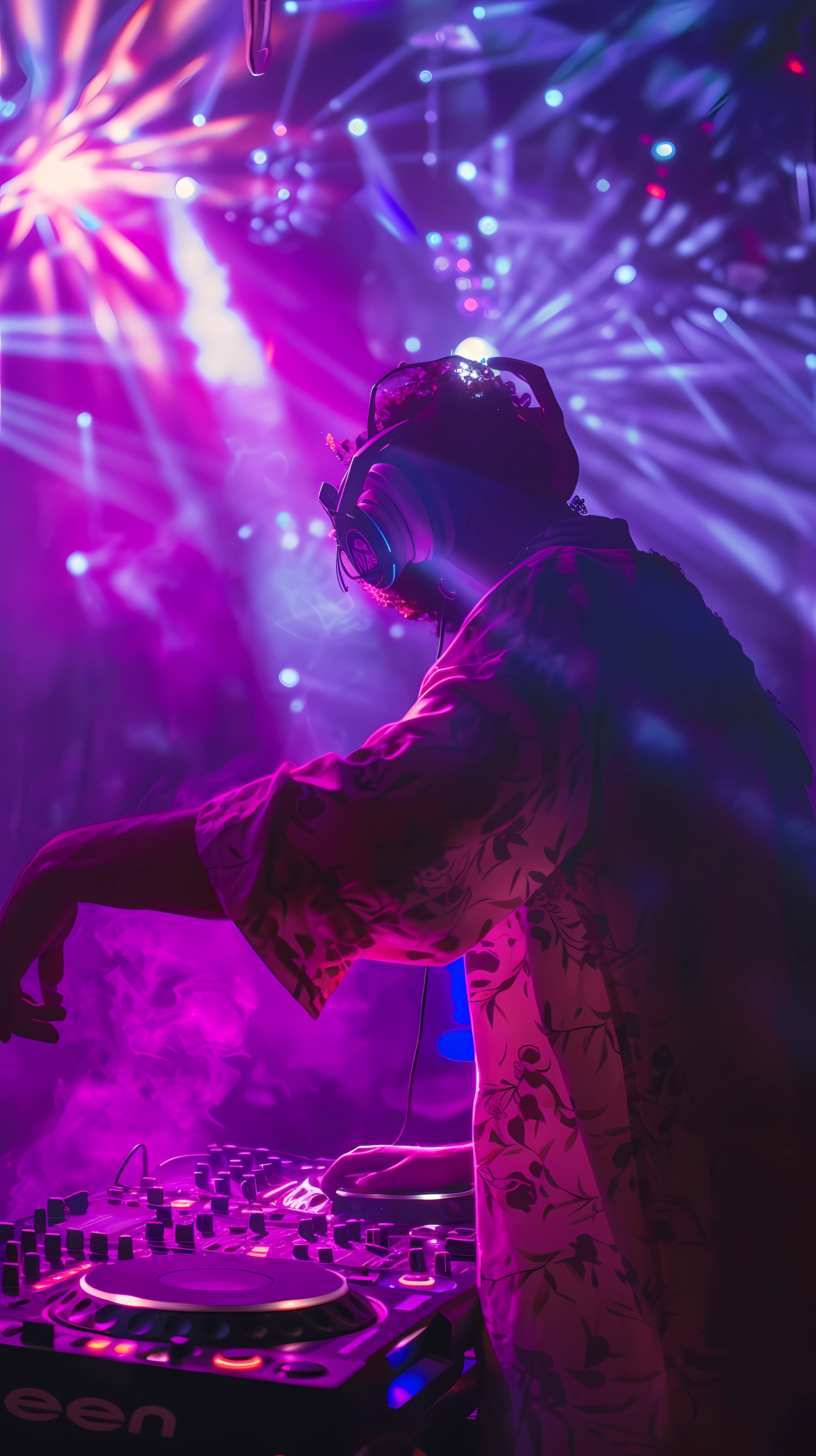 Vibrant DJ Party Nightclub Wallpaper