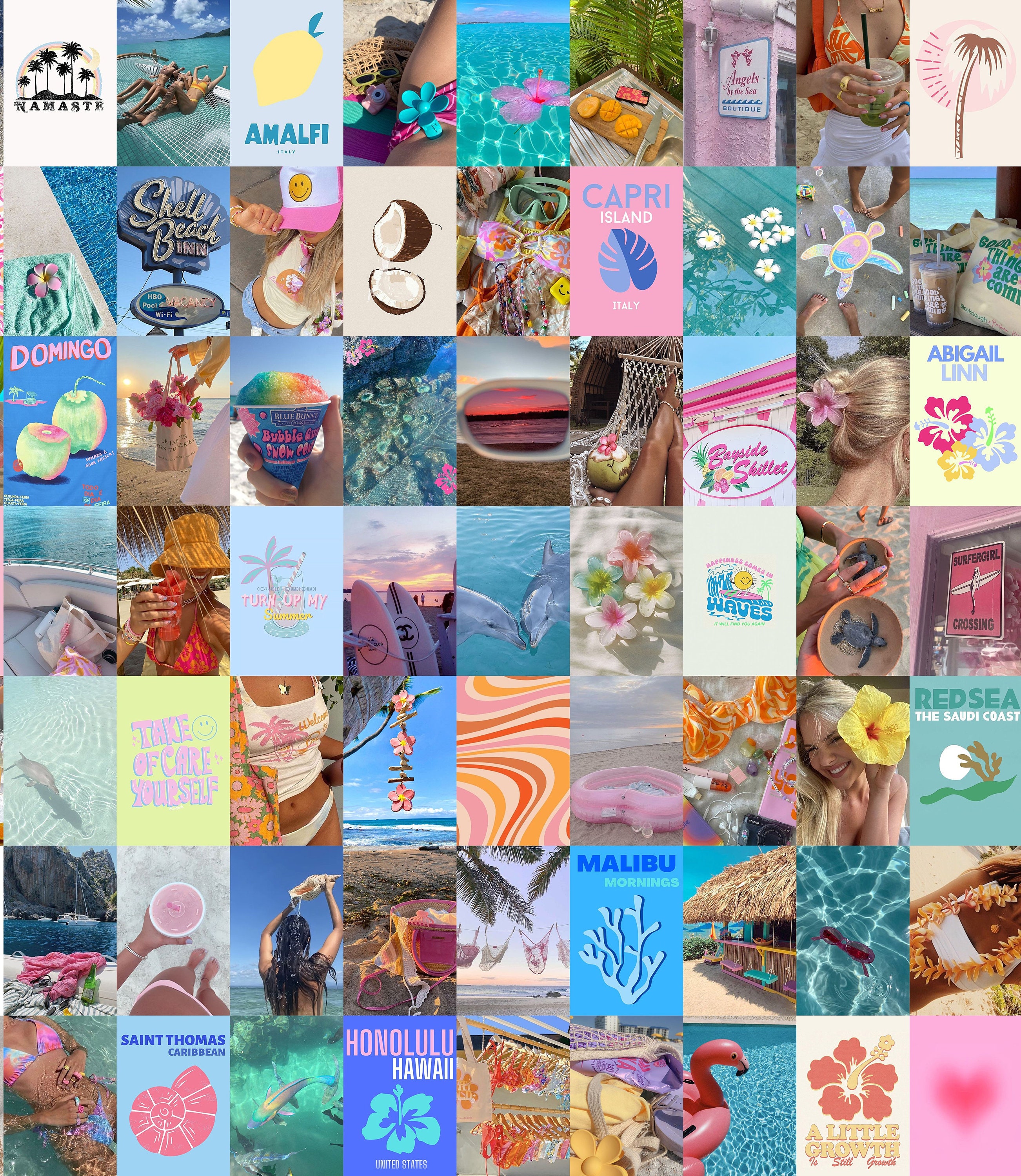 Coconut Girl Aesthetic Wall Collage