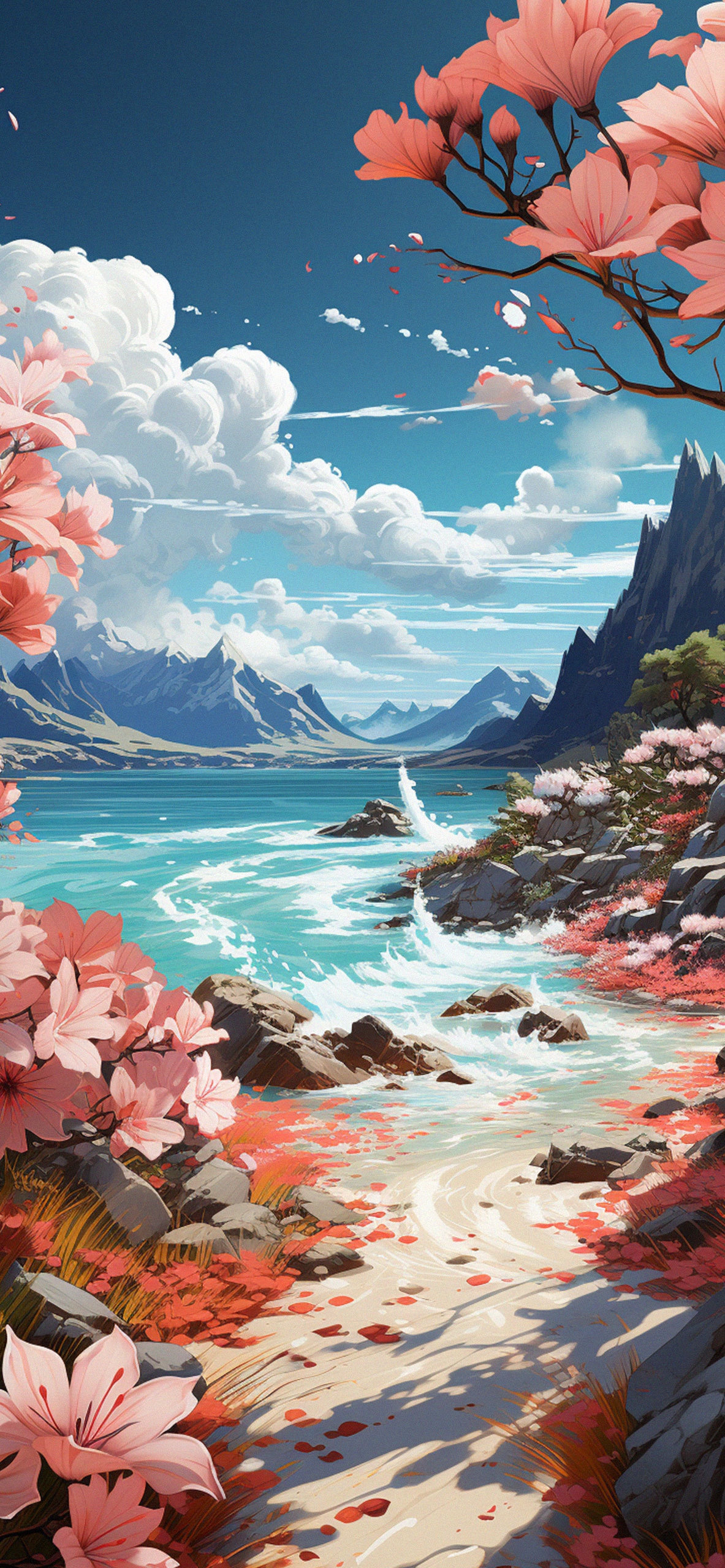 Sea Bay in the Mountains Summer