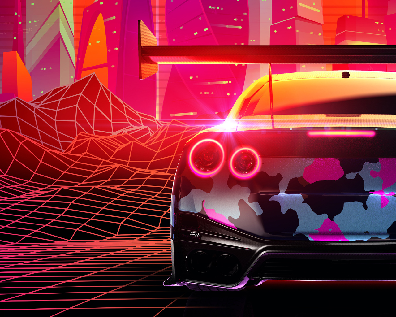 Nissan Gtr Retrowave 4k