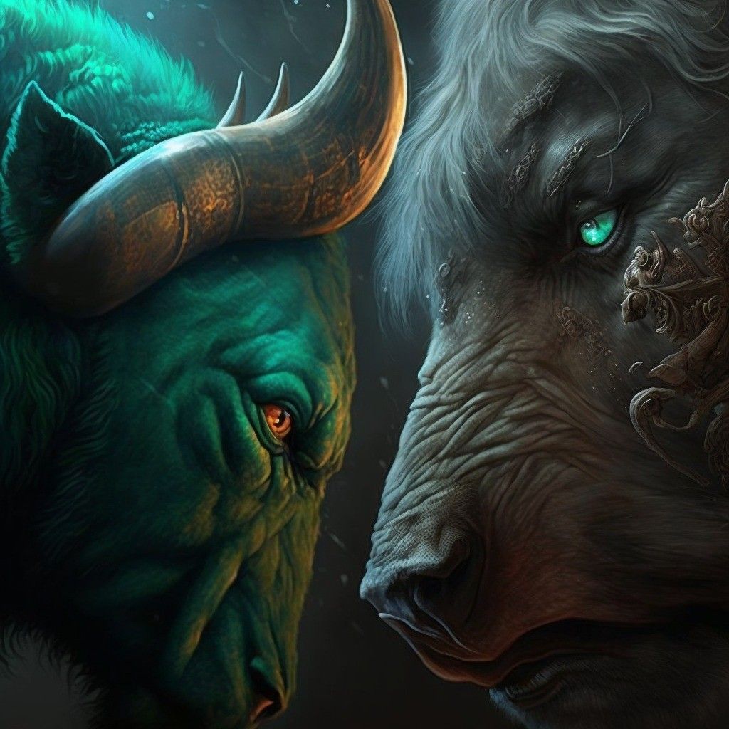 Bear vs bull, Cool cartoon drawings