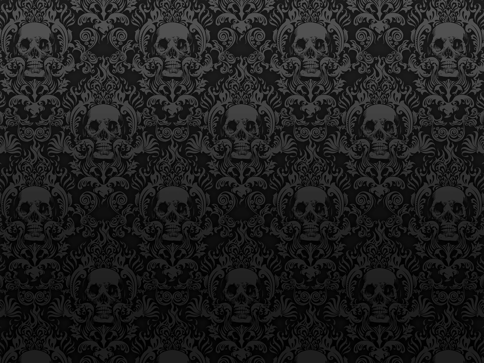 Skull Damask Wallpaper