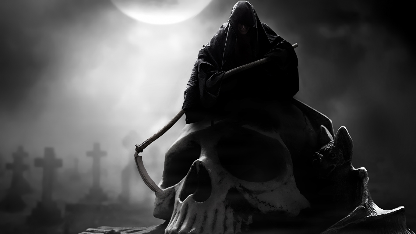 Picture Scythe Skulls Gothic Fantasy