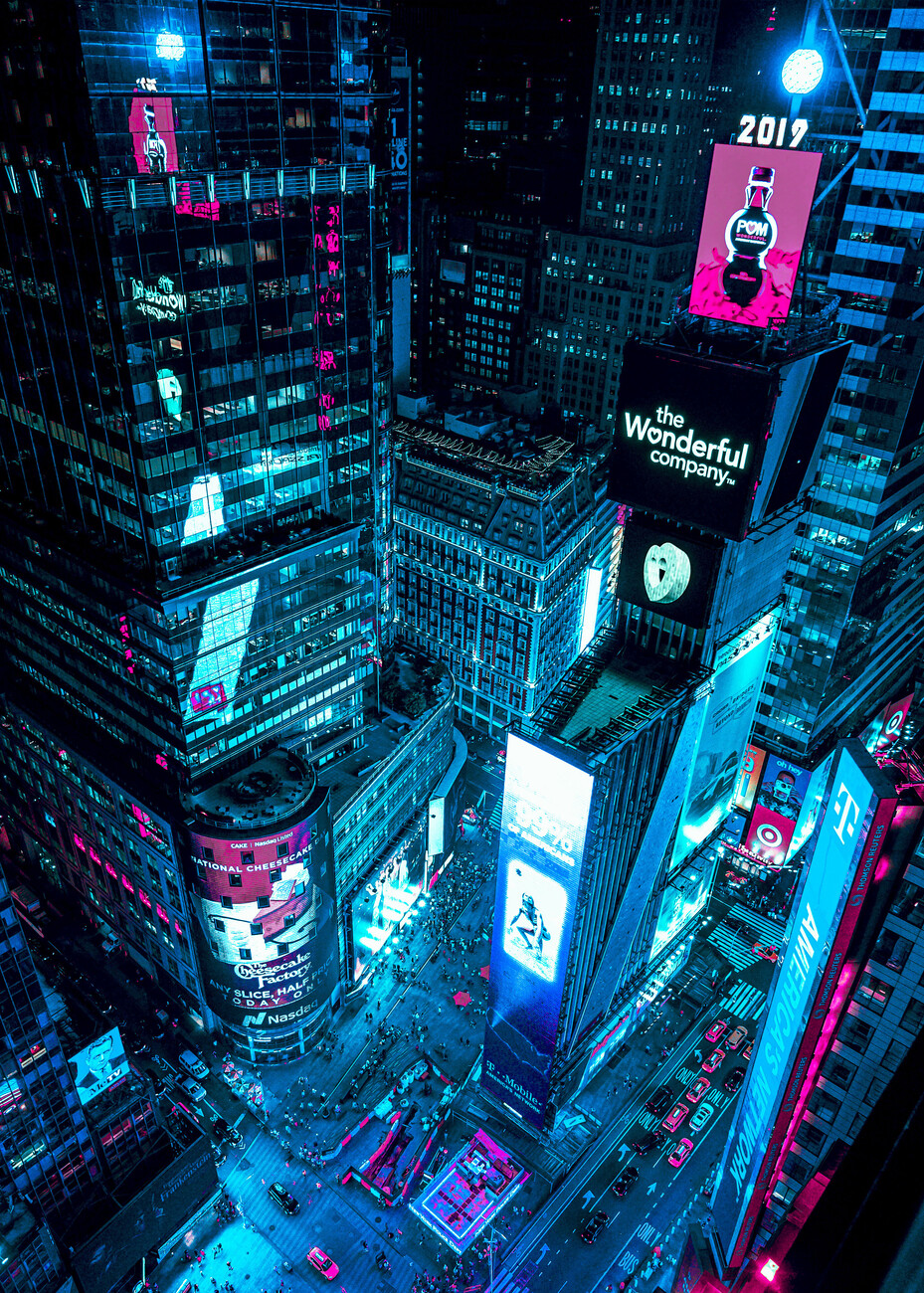 Retro Cyberpunk Neon Art Wall Mural