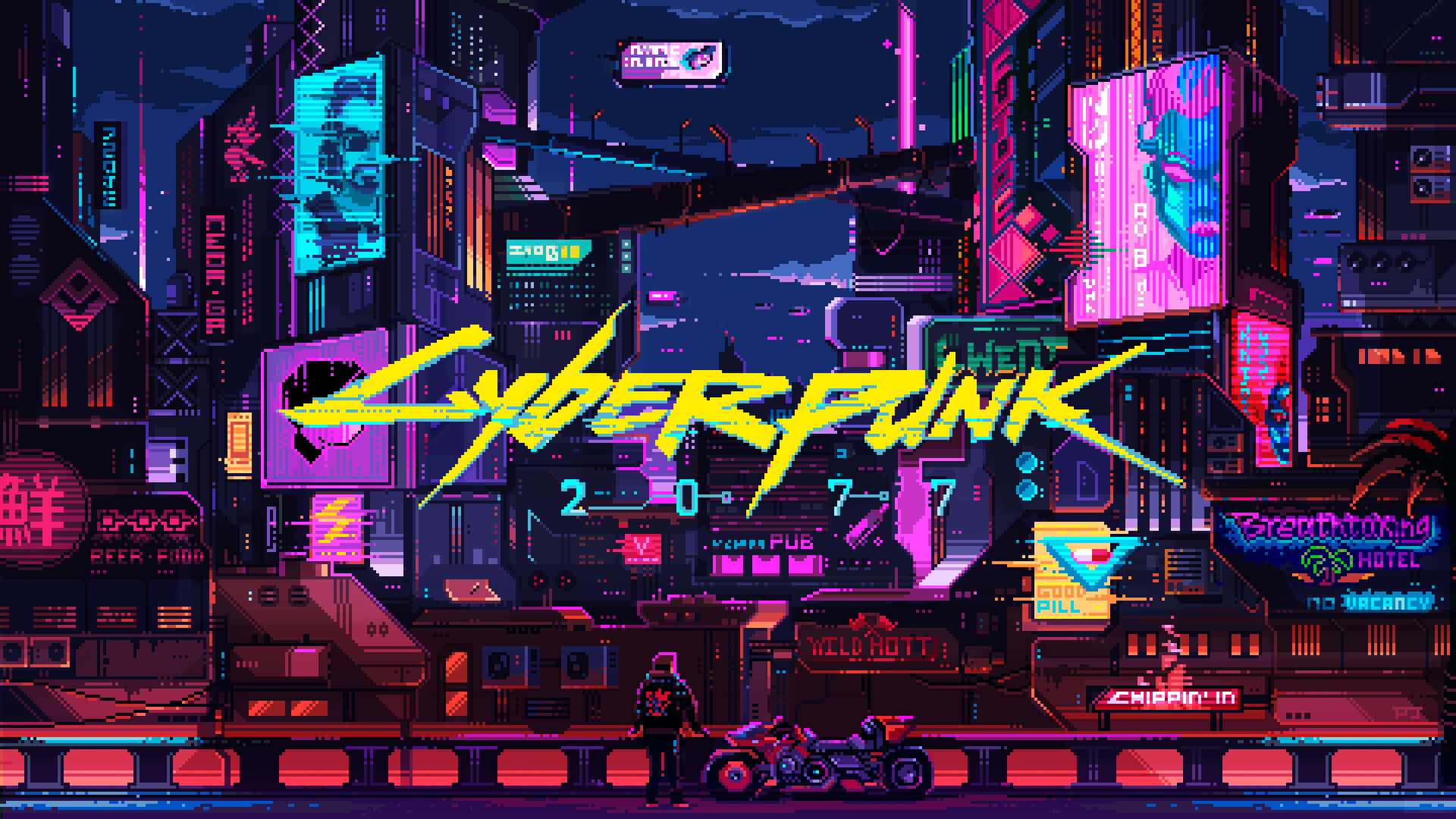 Cyberpunk Pixel Art Wallpaper