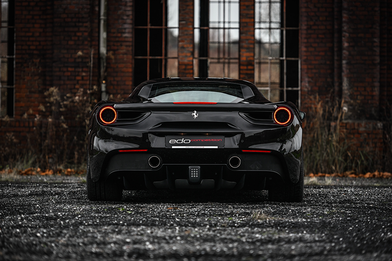 Wallpaper Ferrari 488 GTB Black auto