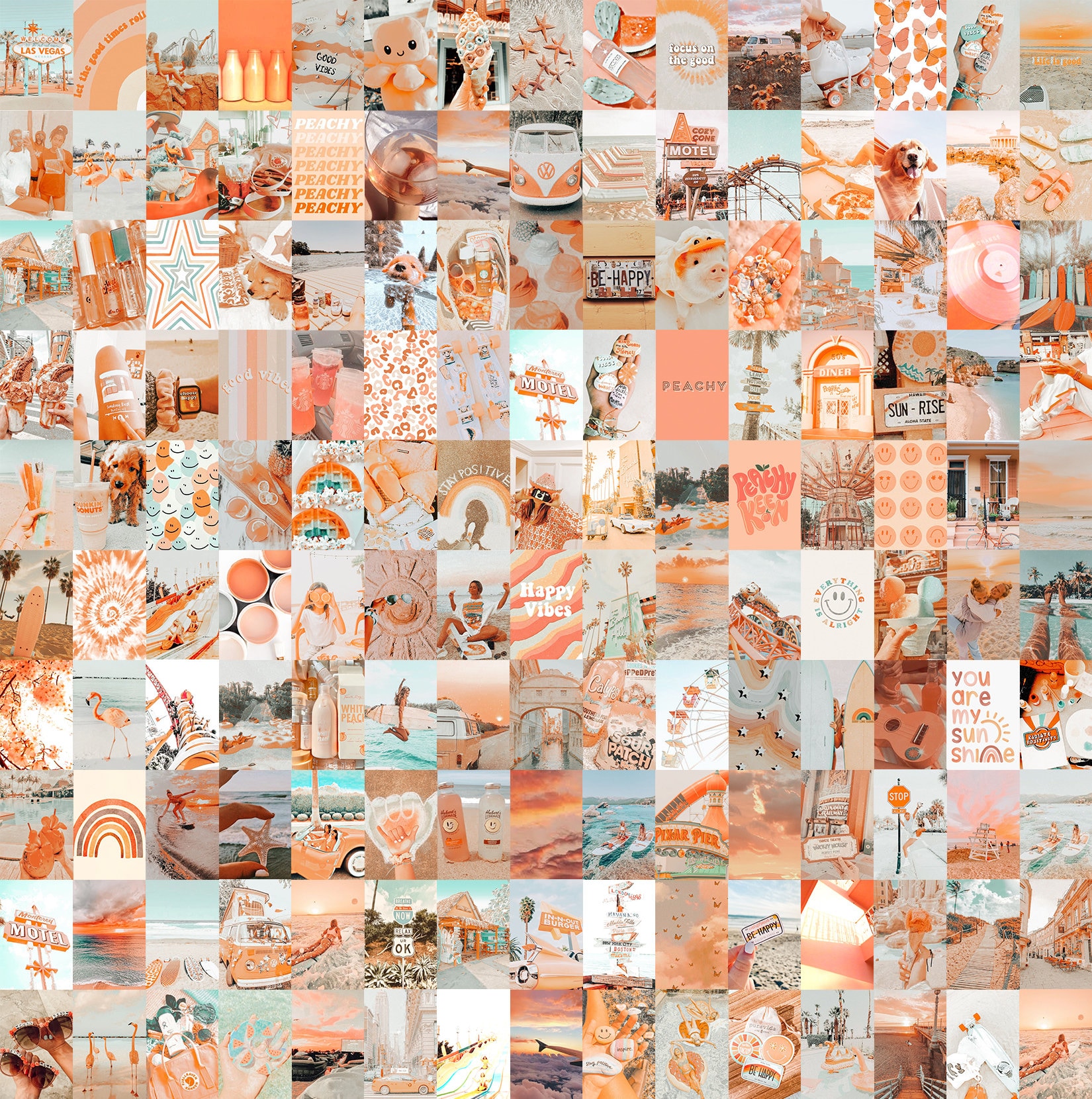 Peach Aesthetic Preppy Photo Collage