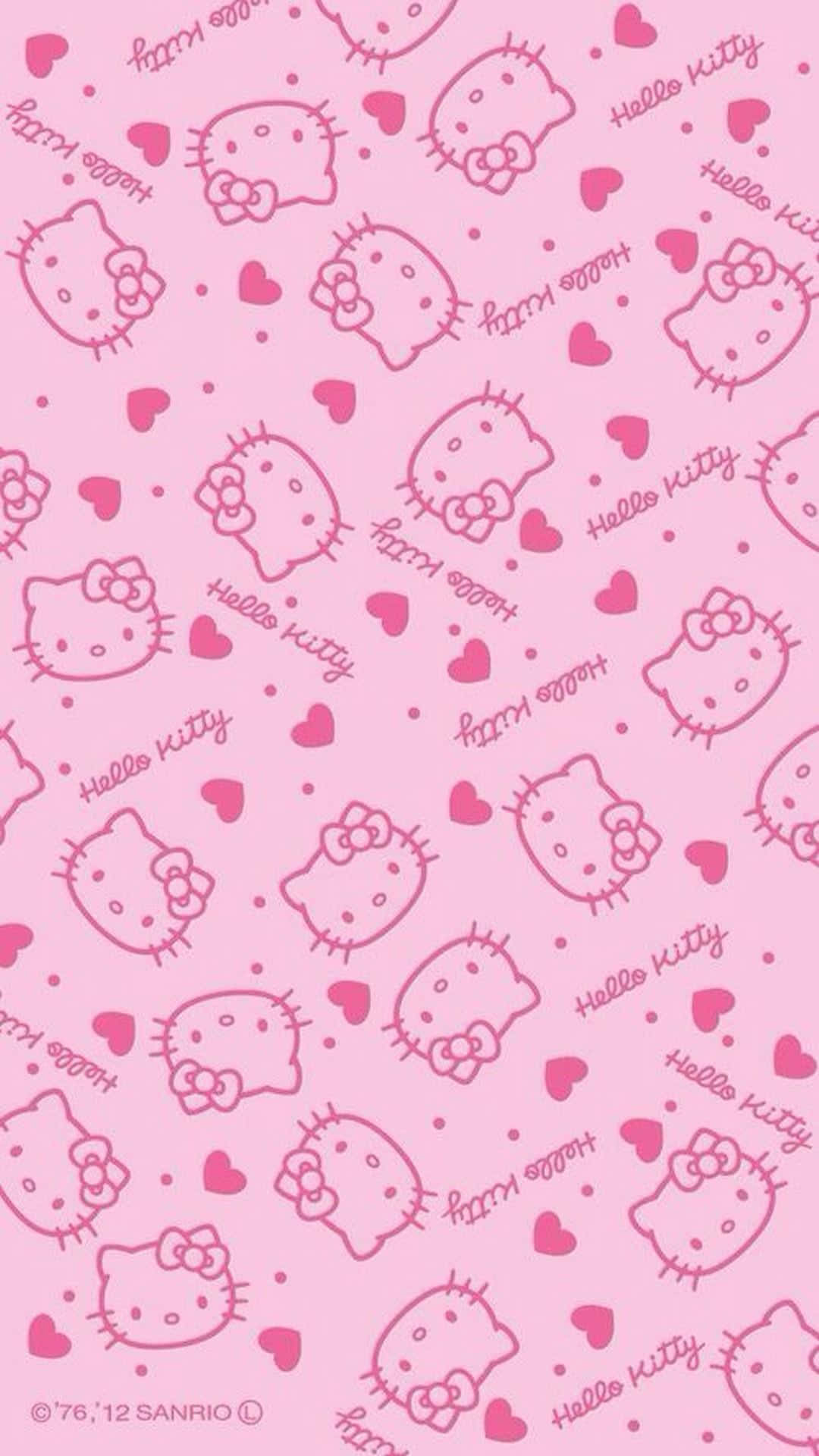Download Cute Pink Hello Kitty Hearts