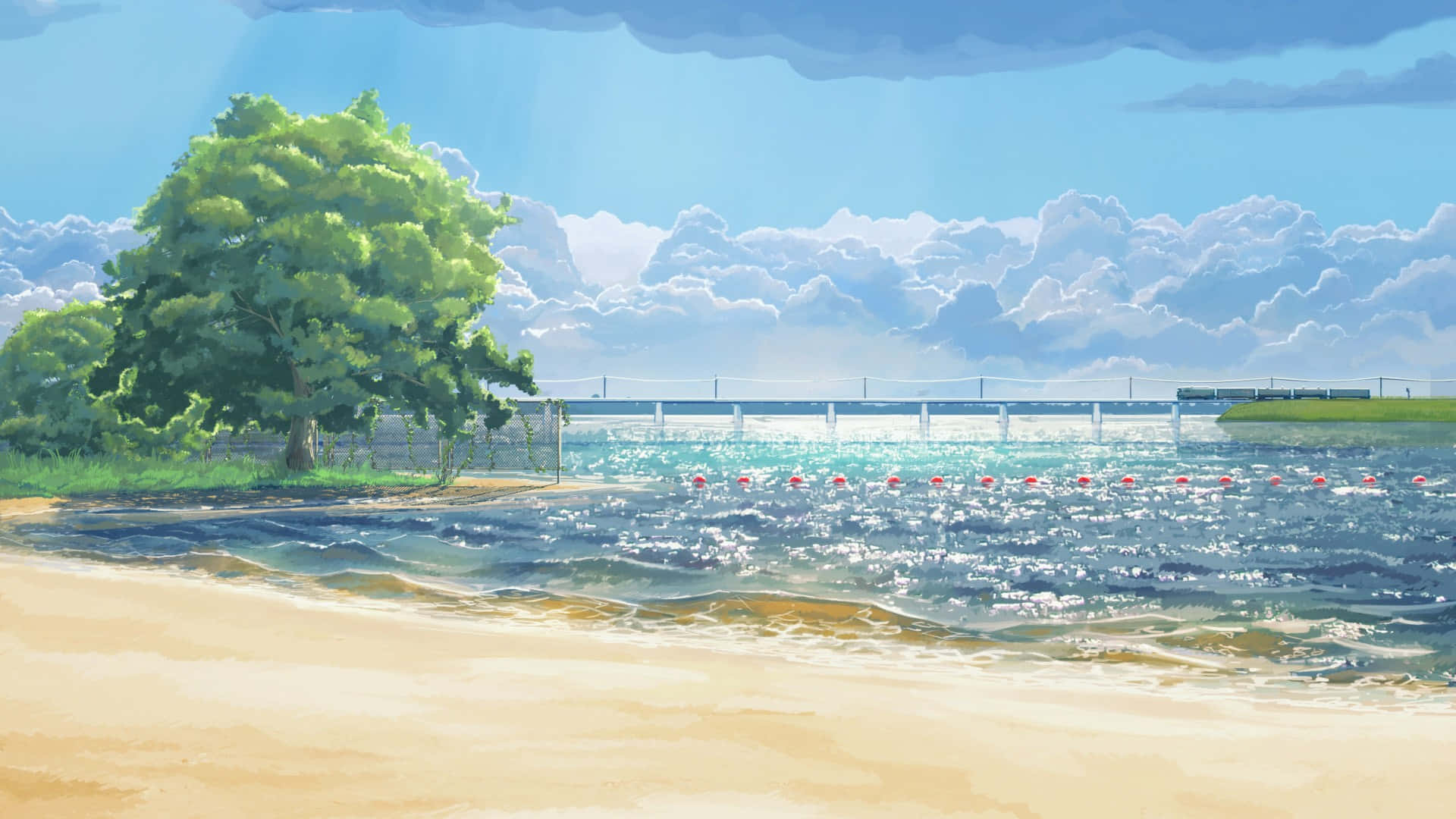 Download Anime Beach Background