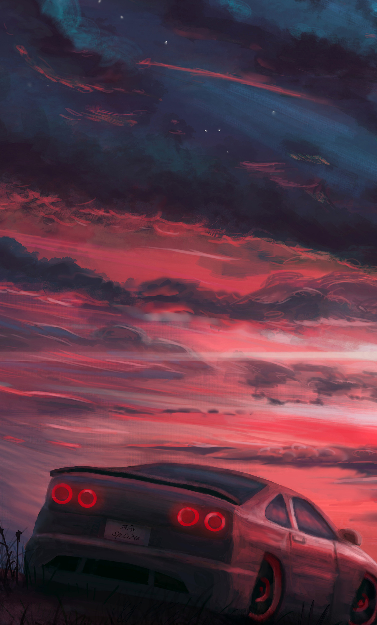 Rainy Sunset Car Ride 4k