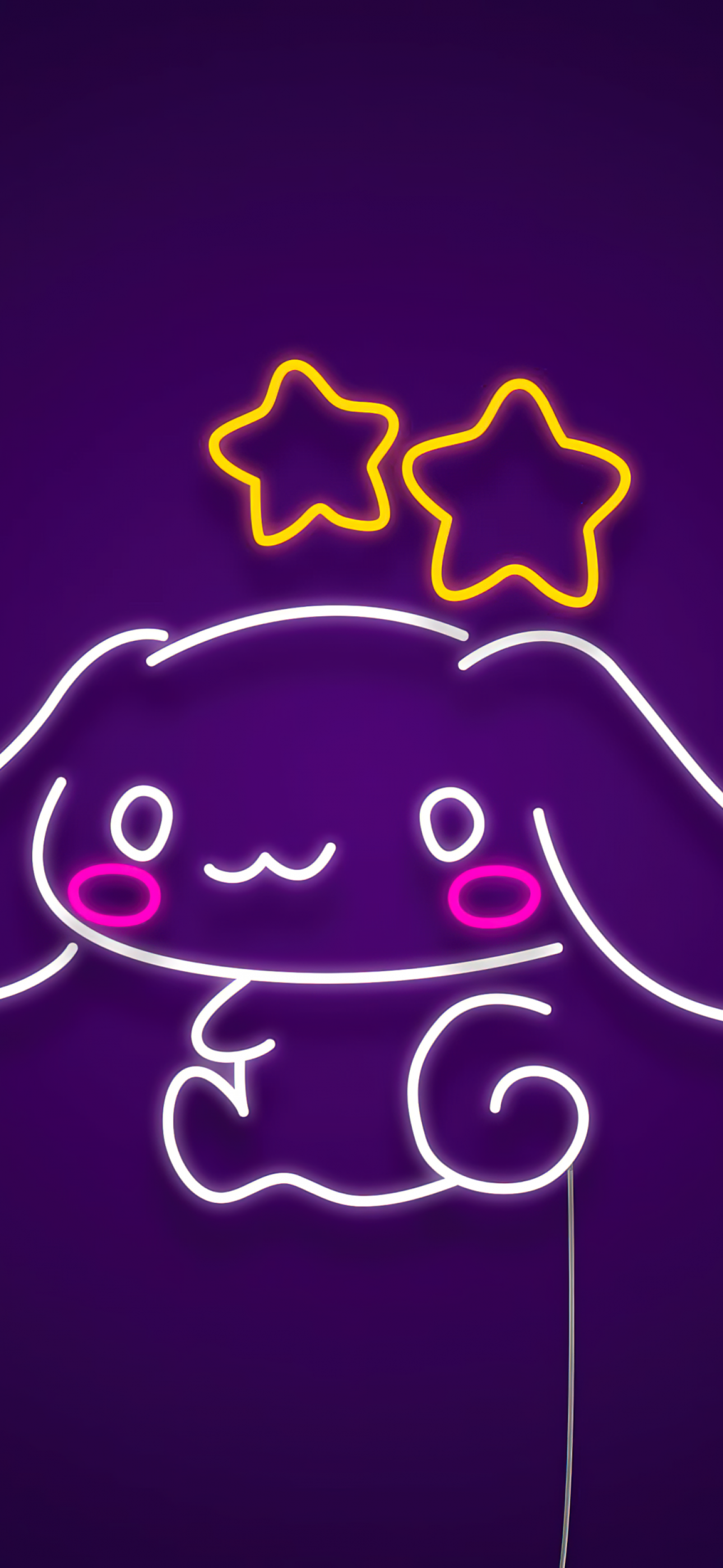 Cinnamoroll Wallpaper 4K, Neon, Purple