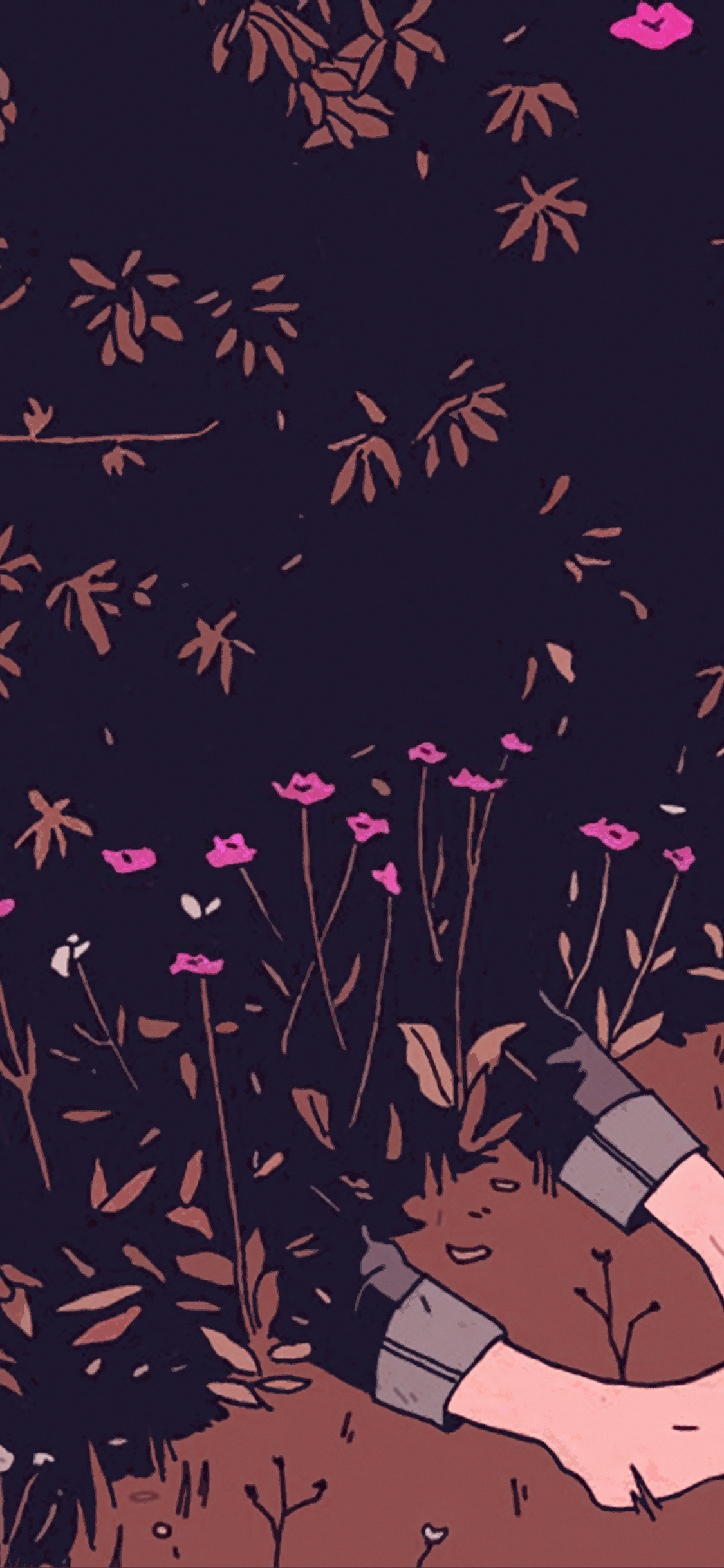 In The Woods Illust Art Red Wallpaper