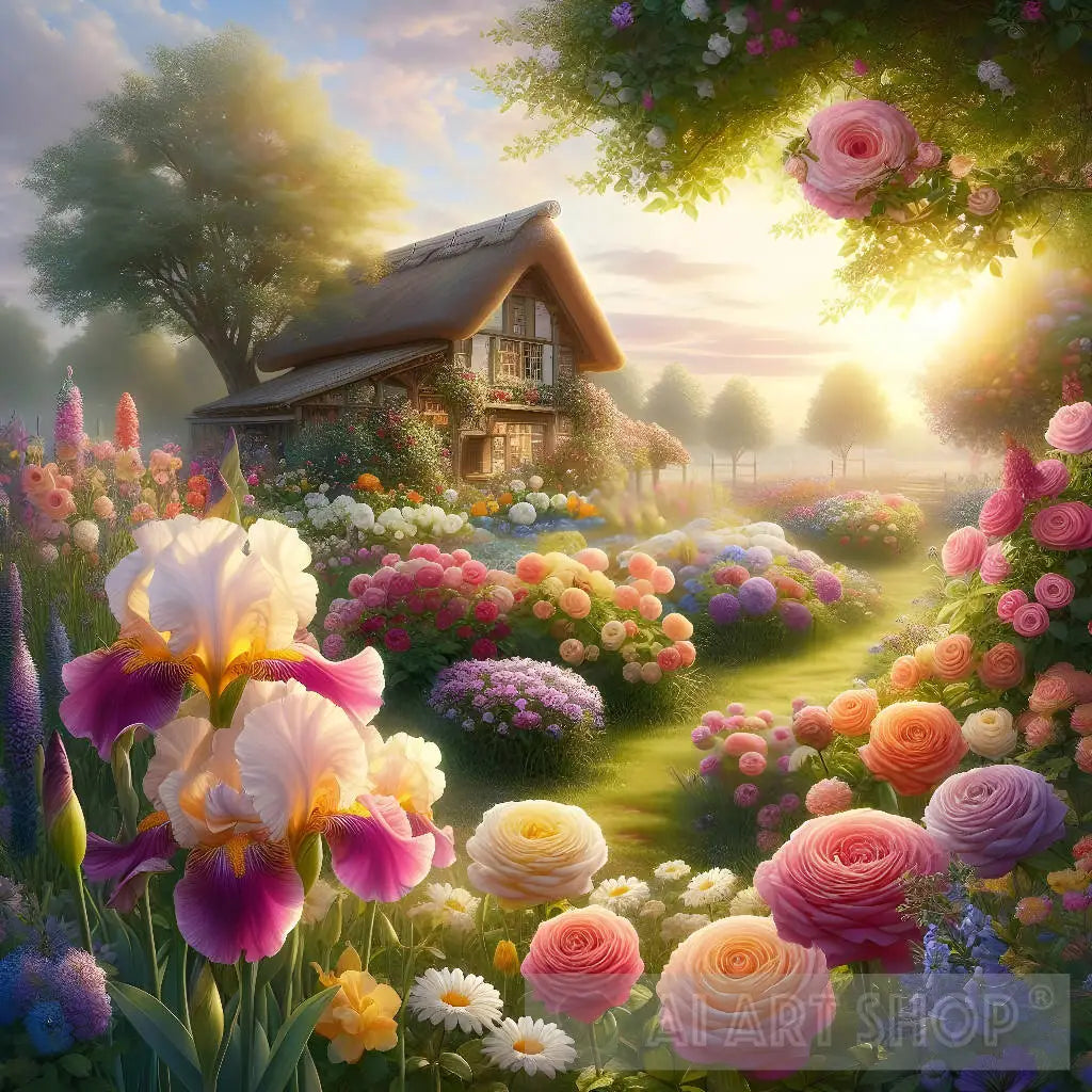 Garden Of Flowers, Floral Art, Nature