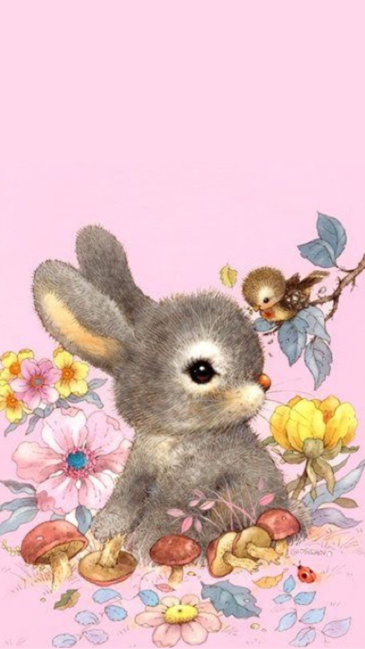 Pastel Easter Bunny Wallpaper