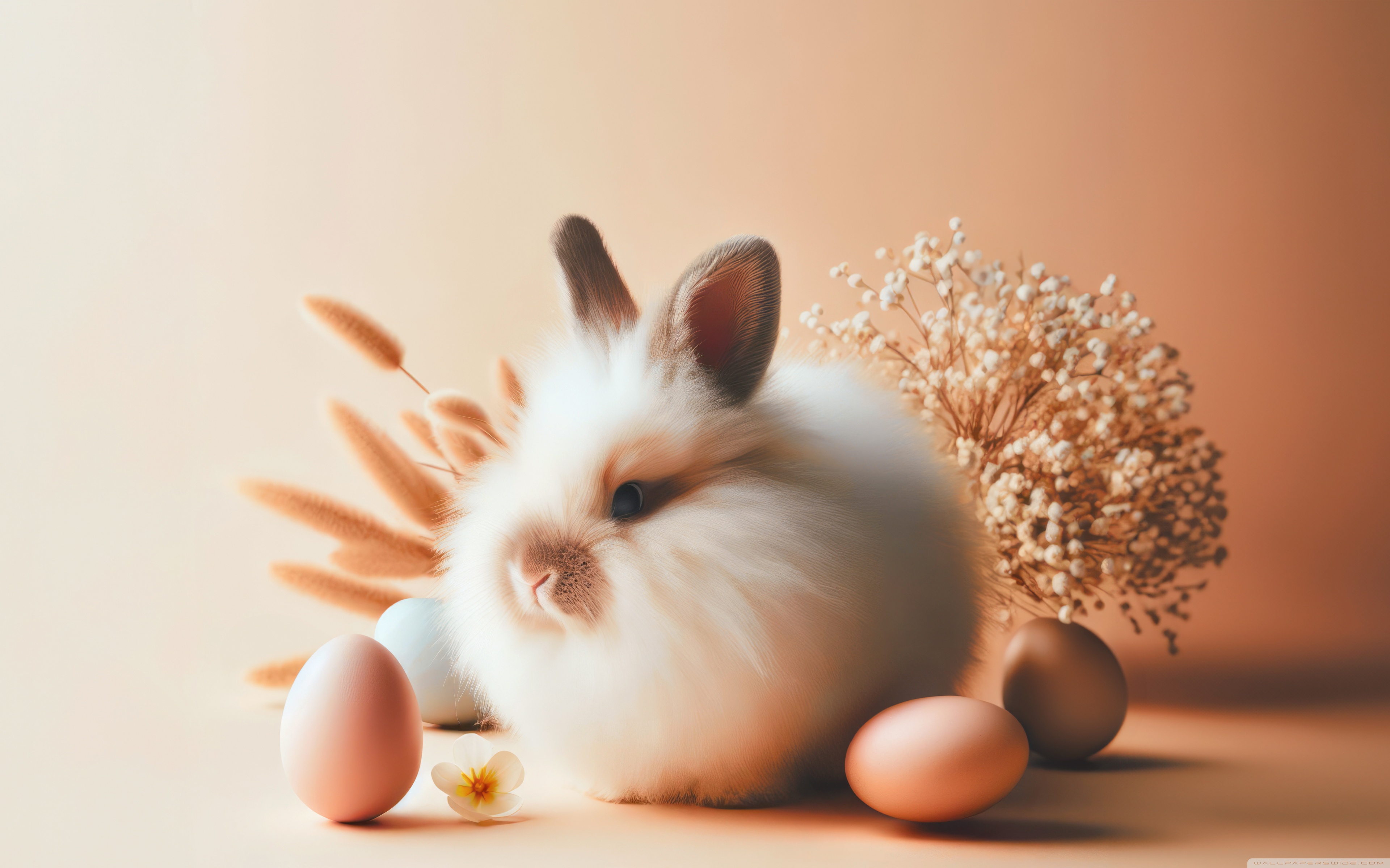 Aesthetic Cute Easter Bunny Background