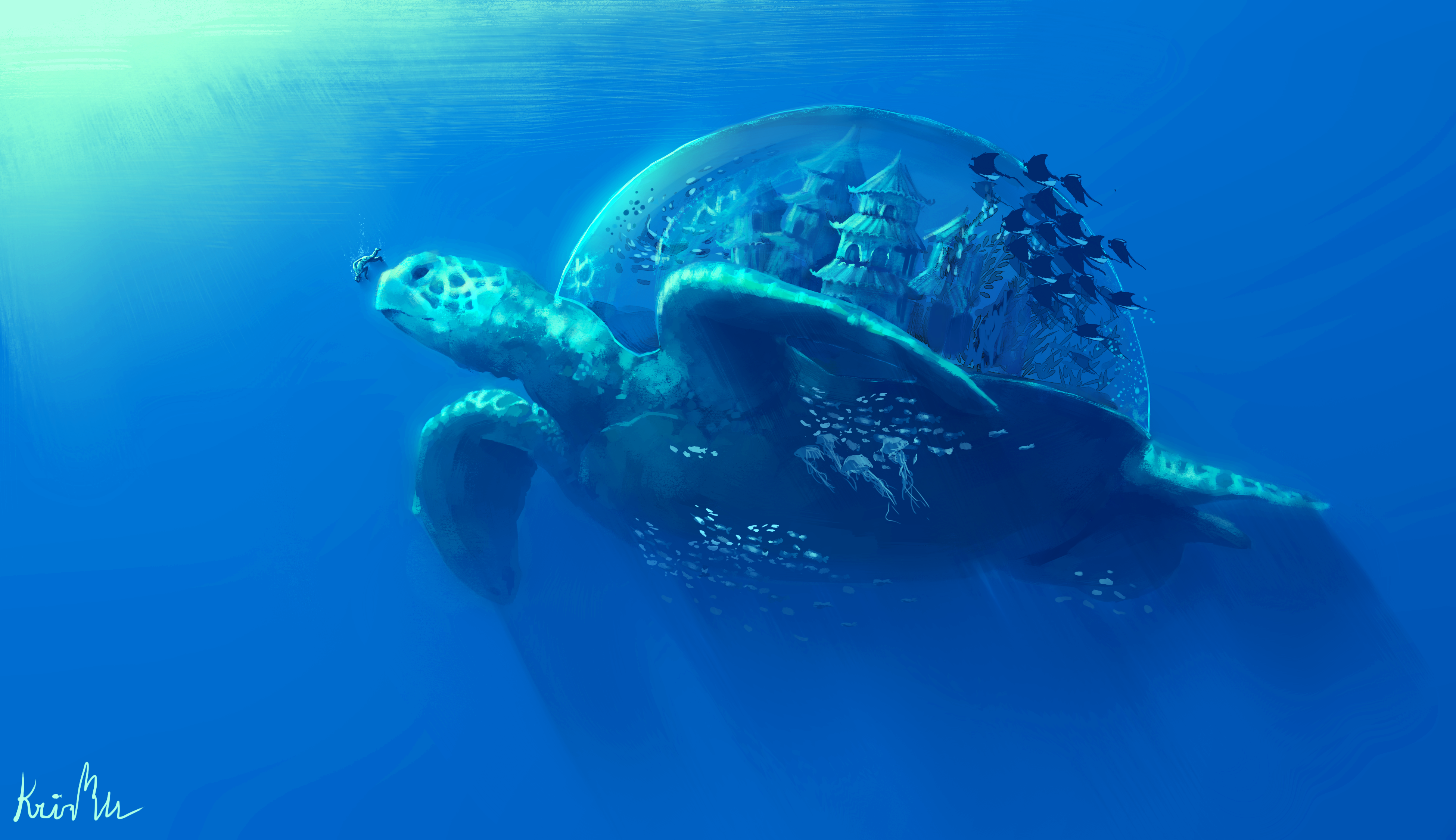 Fantasy Turtle 4k Ultra HD Wallpaper