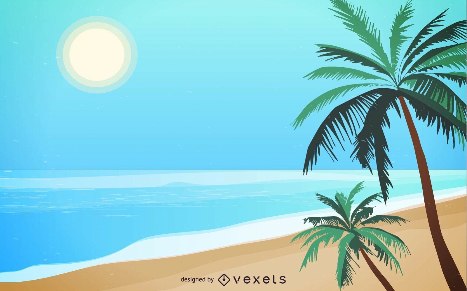 Summer Beach Wallpaper Vector Download