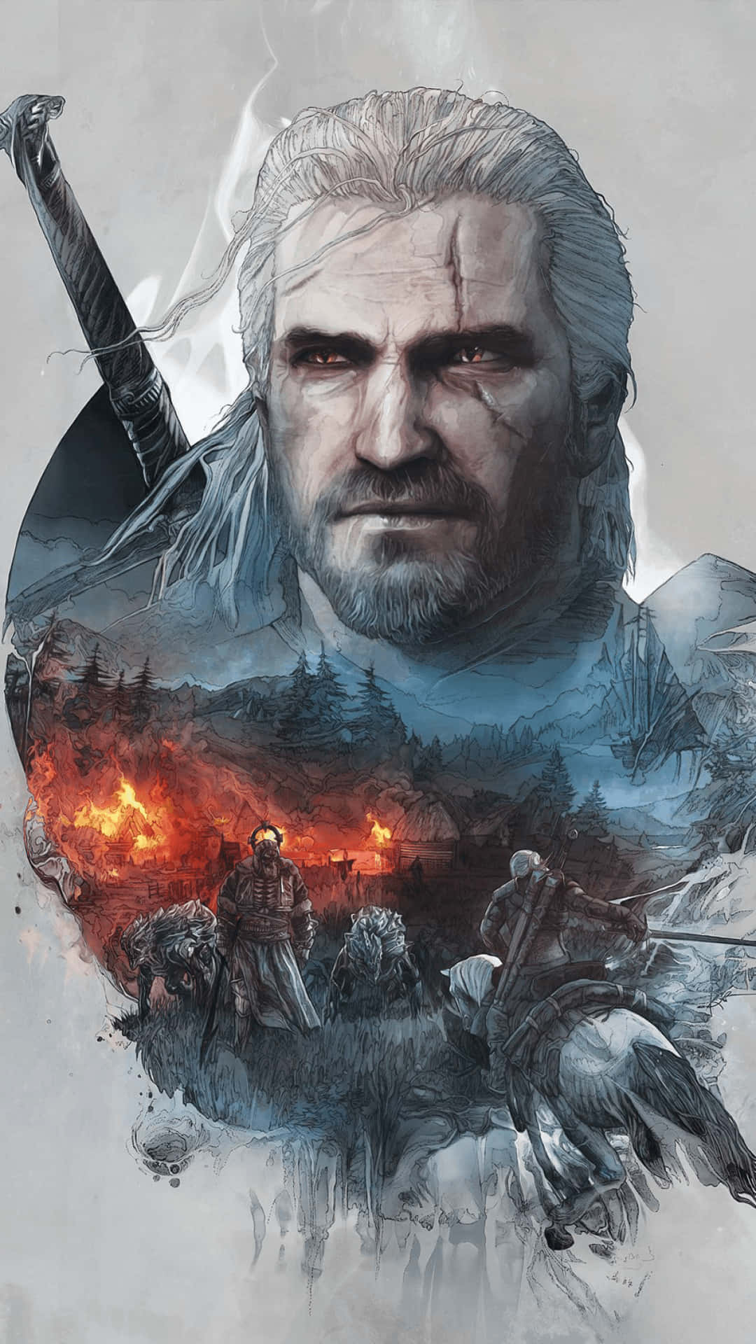 Download Geralt Graphic Art Witcher 3