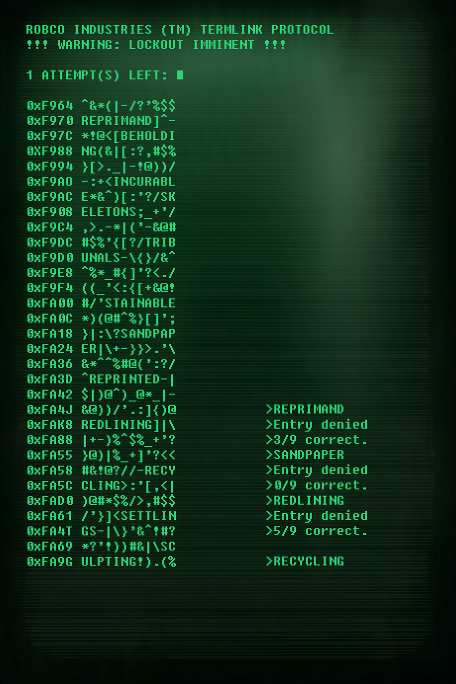 Fallout Terminal Hacking Ipod wallpaper