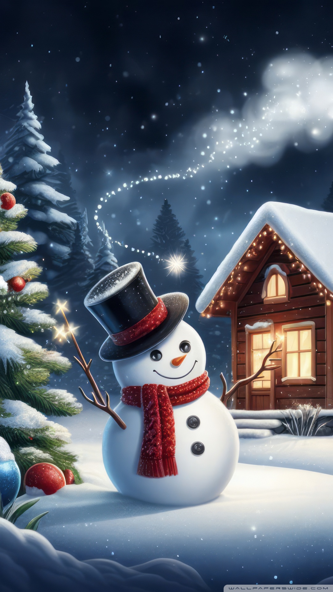 Happy Snowman, Christmas Eve, Winter