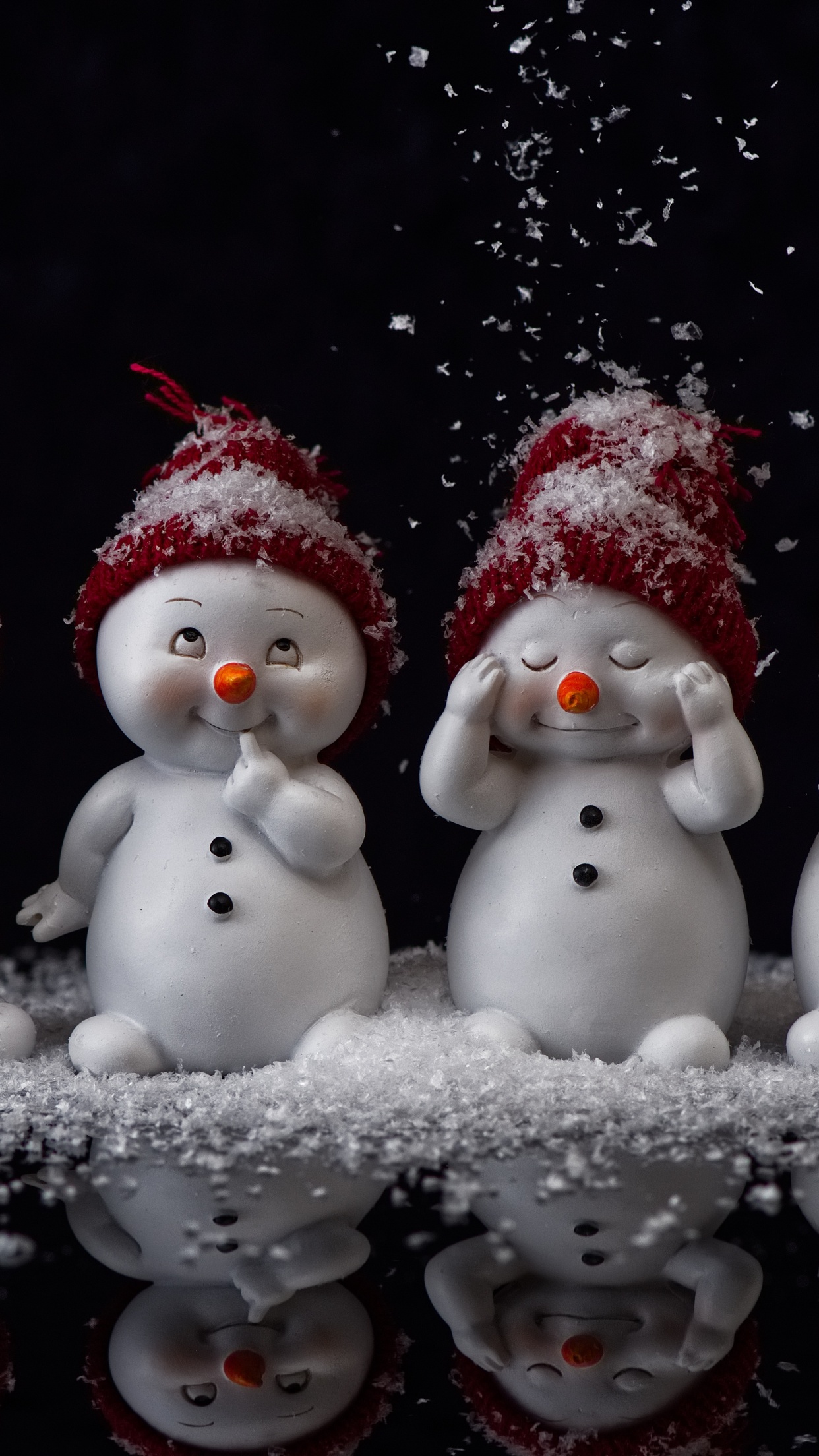 Snowman Wallpaper 4K, Figures