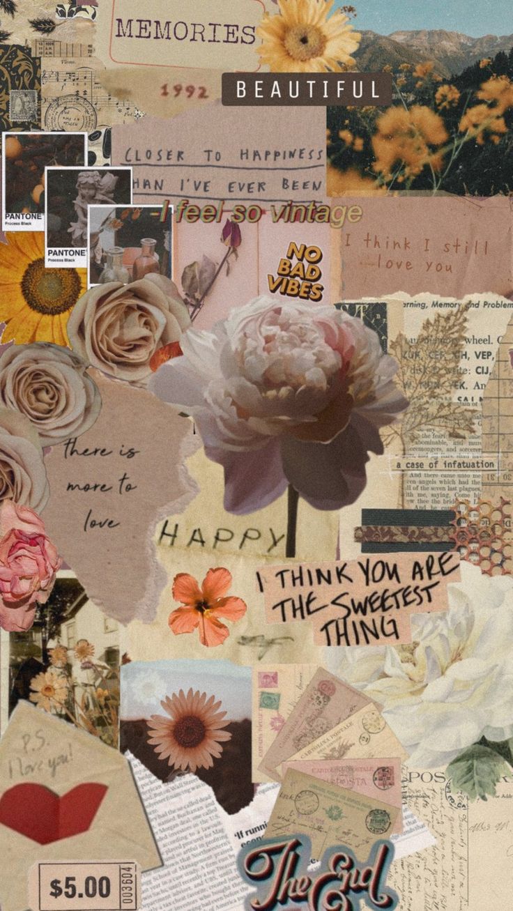 Aesthetic Vintage collage, wallpaper