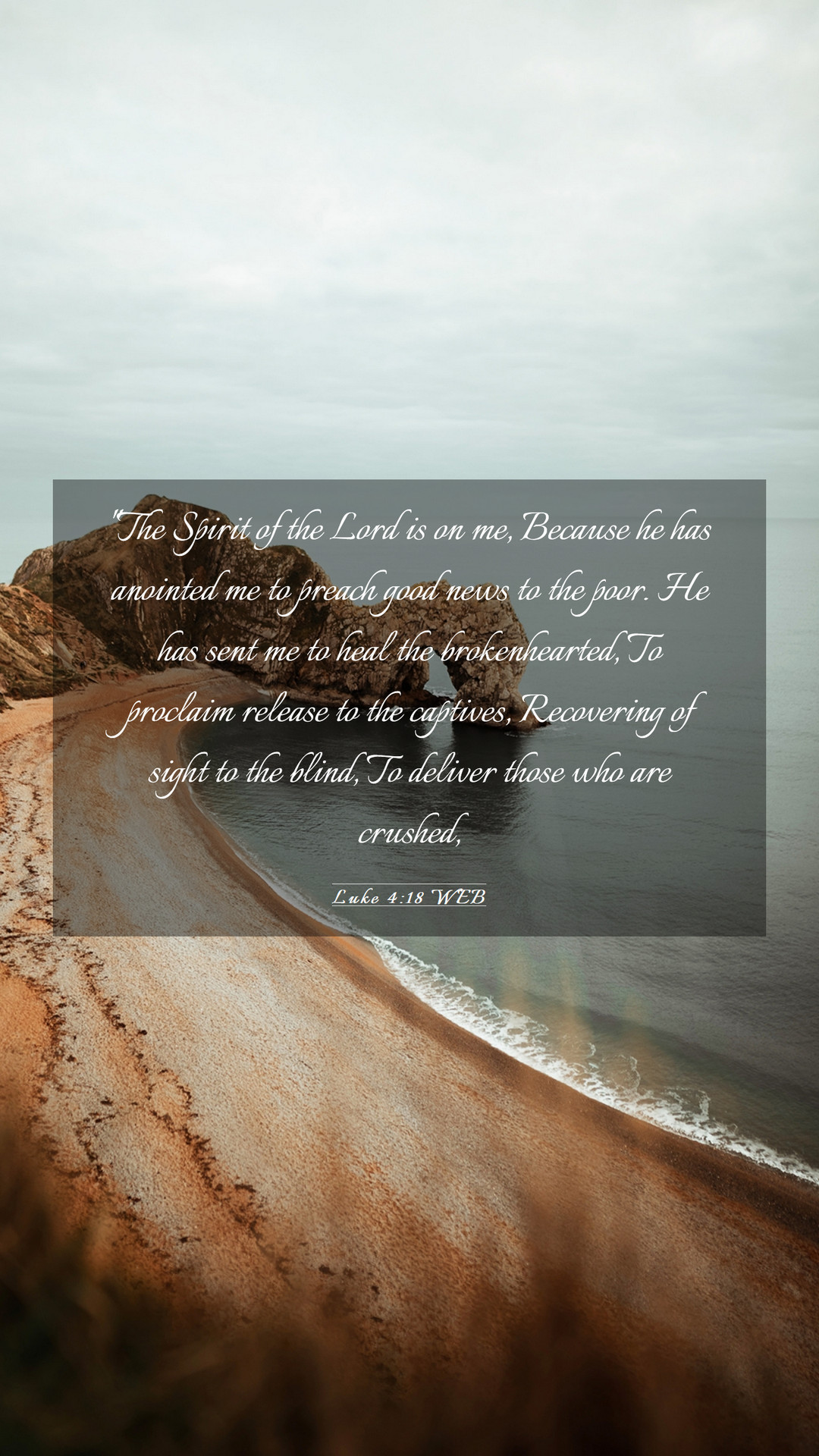 Luke 4:18 WEB Mobile Phone Wallpaper