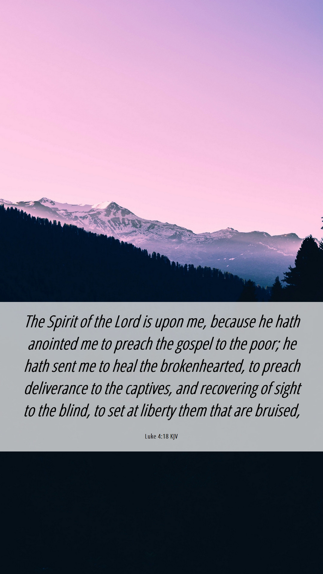 Luke 4:18 KJV Mobile Phone Wallpaper