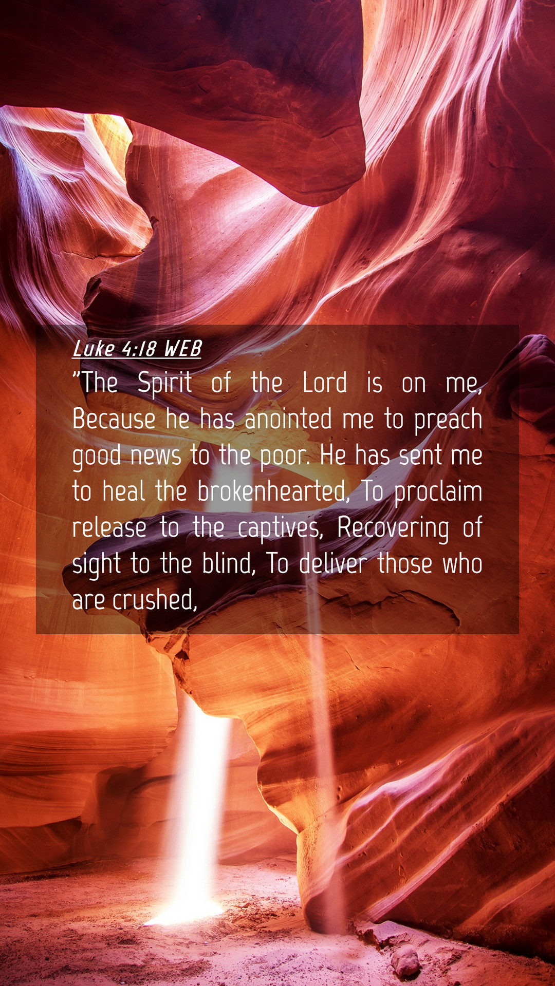 Luke 4:18 WEB Mobile Phone Wallpaper