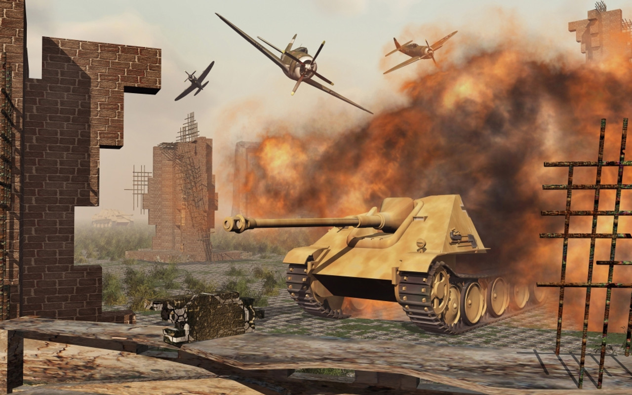 American P 47 Fighter Planes Attacking