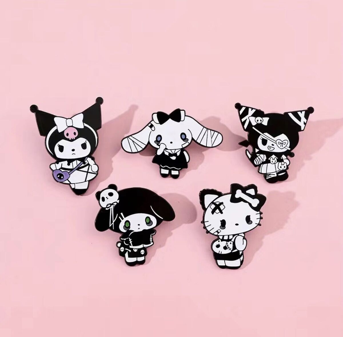 5pc Sanrio Gothic Pins Miniso Hello