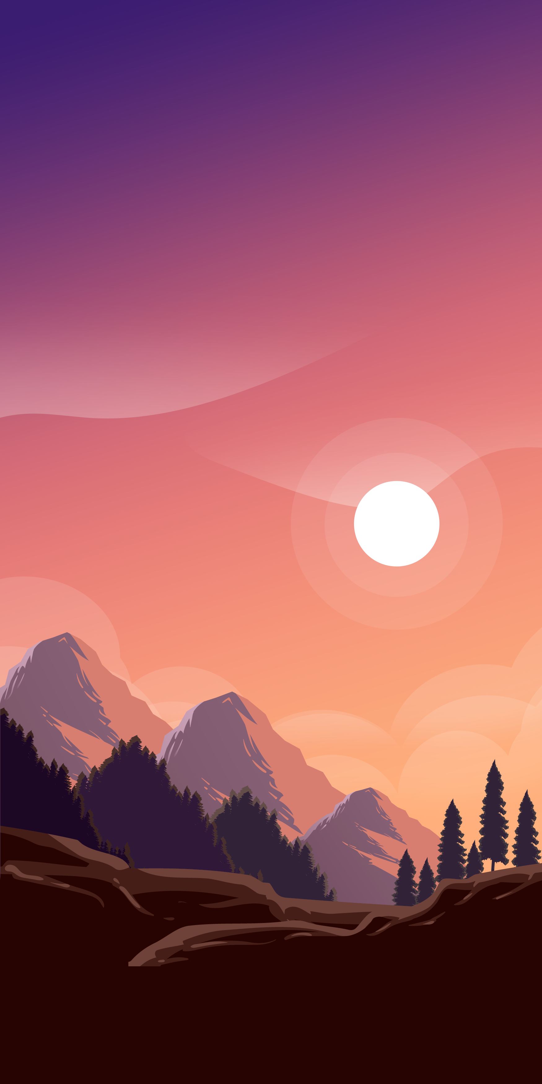 Frozen landscape wallpaper for a snowy