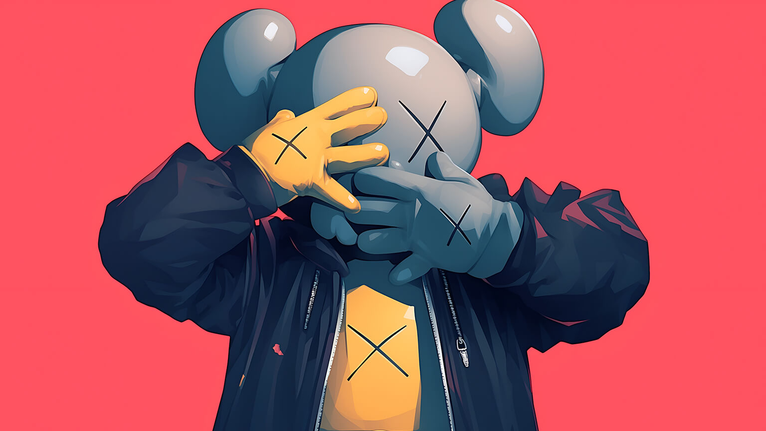 Aesthetic KAWS Red Desktop Wallpaper