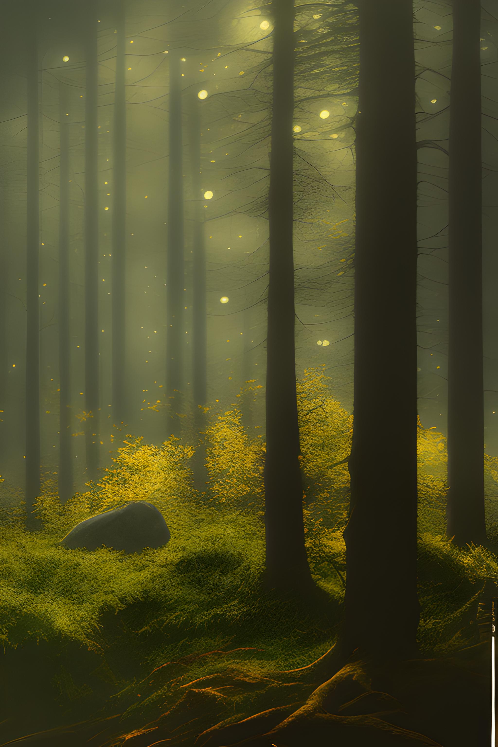 Black forest, cinematic shining, 4k