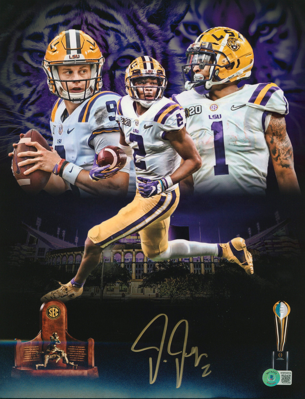 LSU Justin Jefferson Authentic Signed