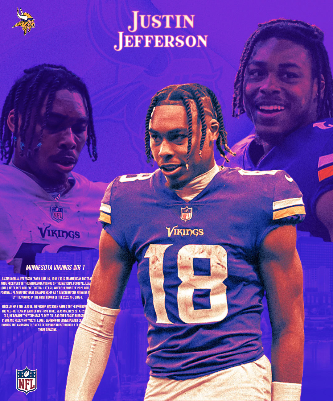 Justin Jefferson WR Vikings Wallpaper