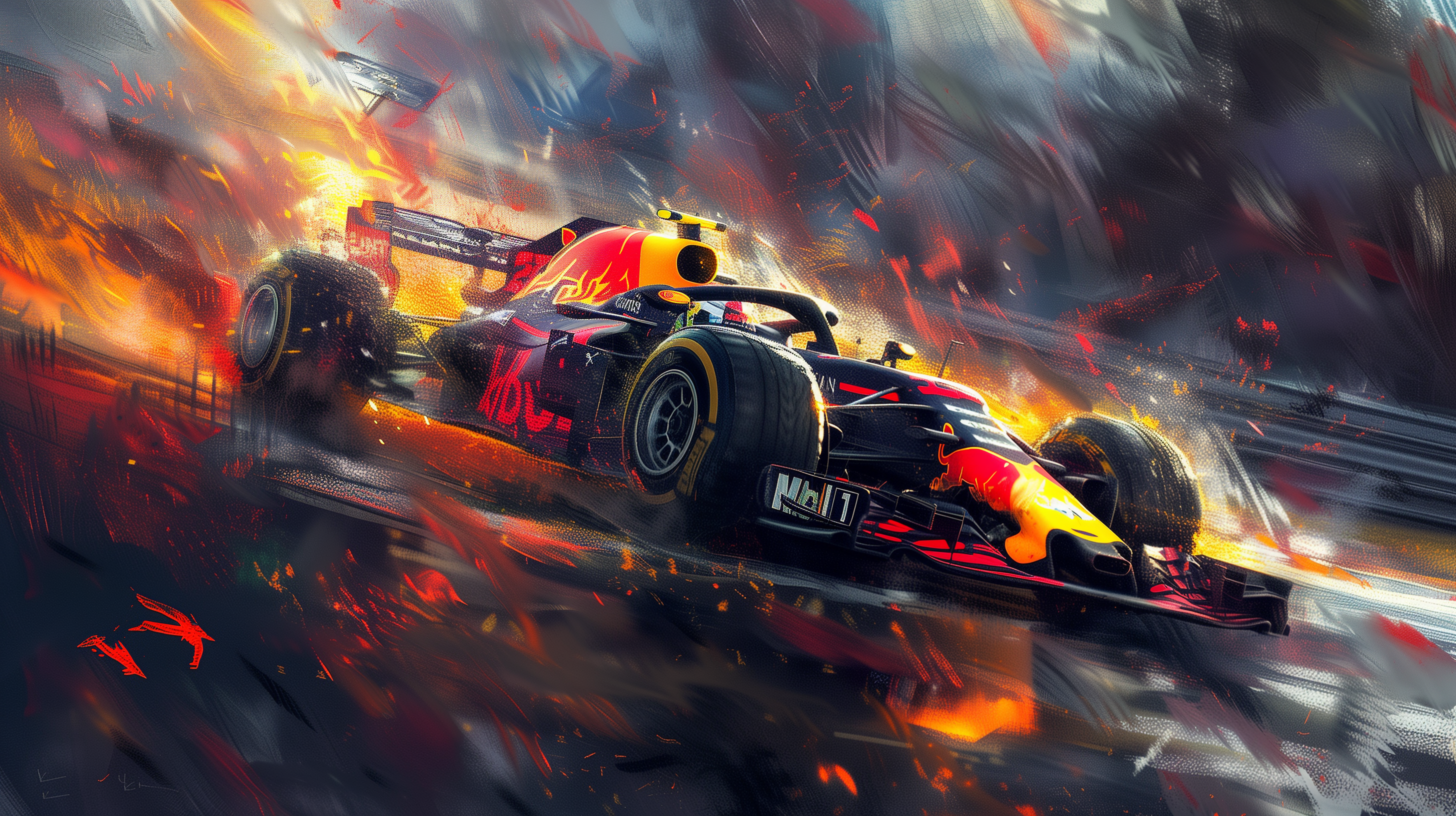 Dynamic Red Bull Racing F1 HD Wallpaper for Desktop