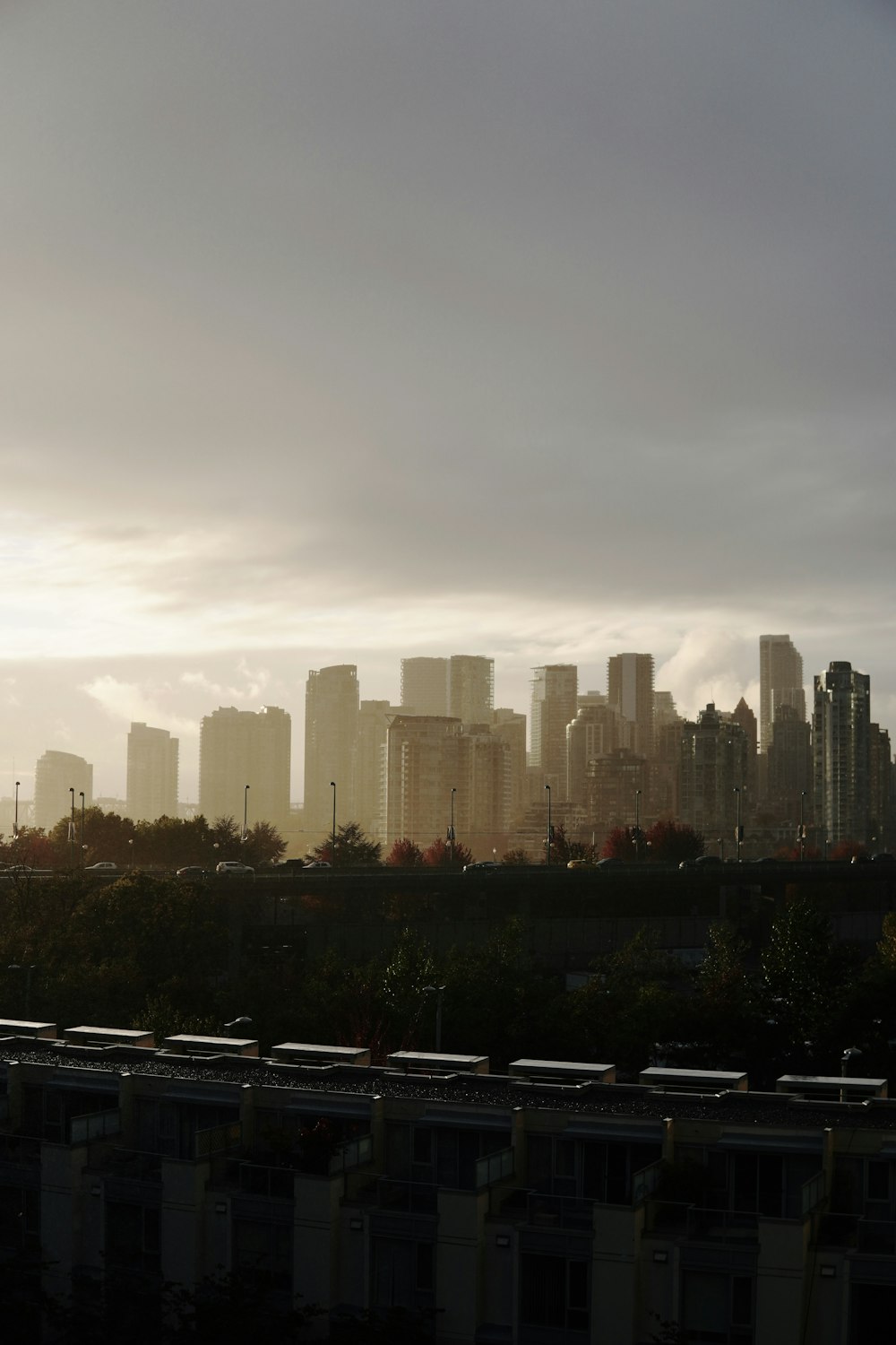 A view of a city from a distance photo
