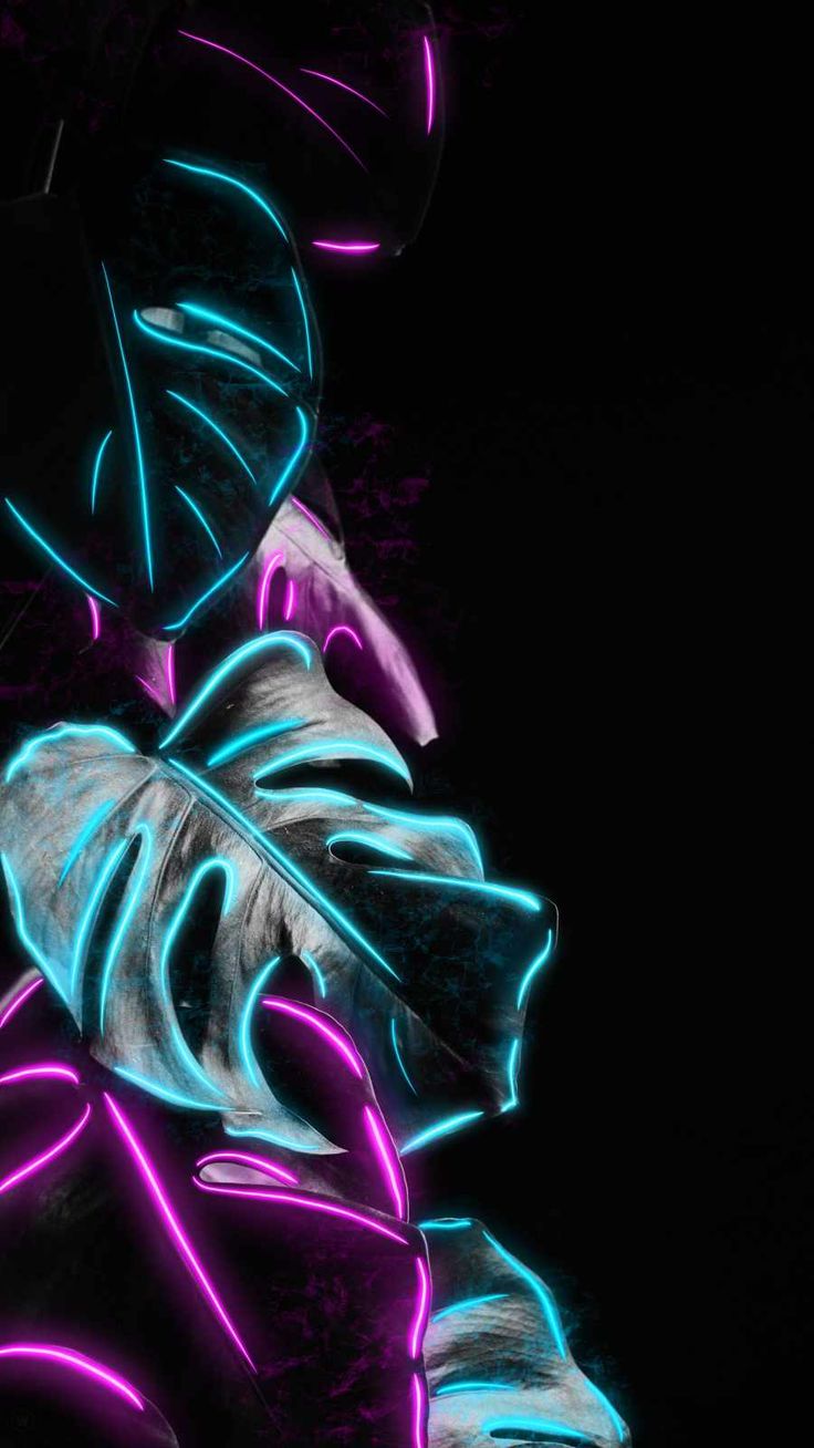 Neon Leaves Foliage IPhone Wallpaper HD