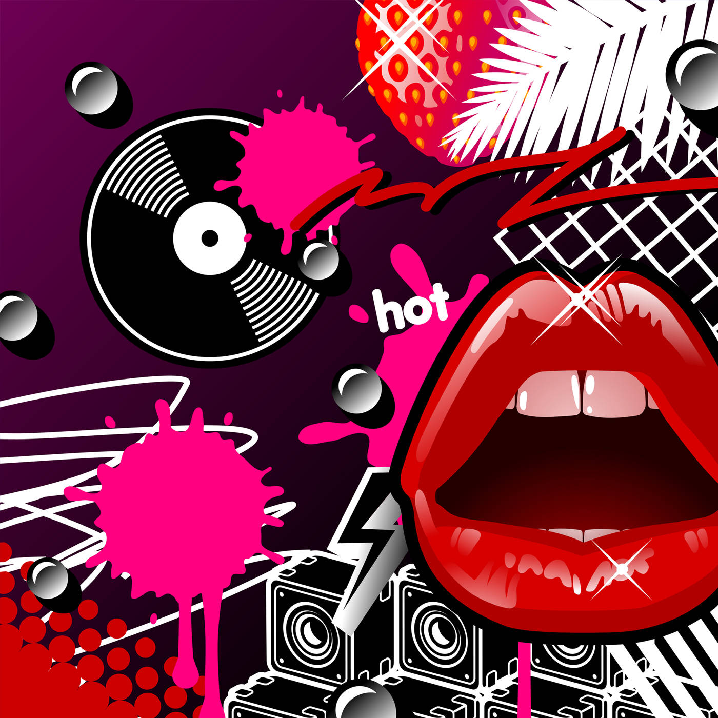 Download 80s Rock Red Lips Wallpaper