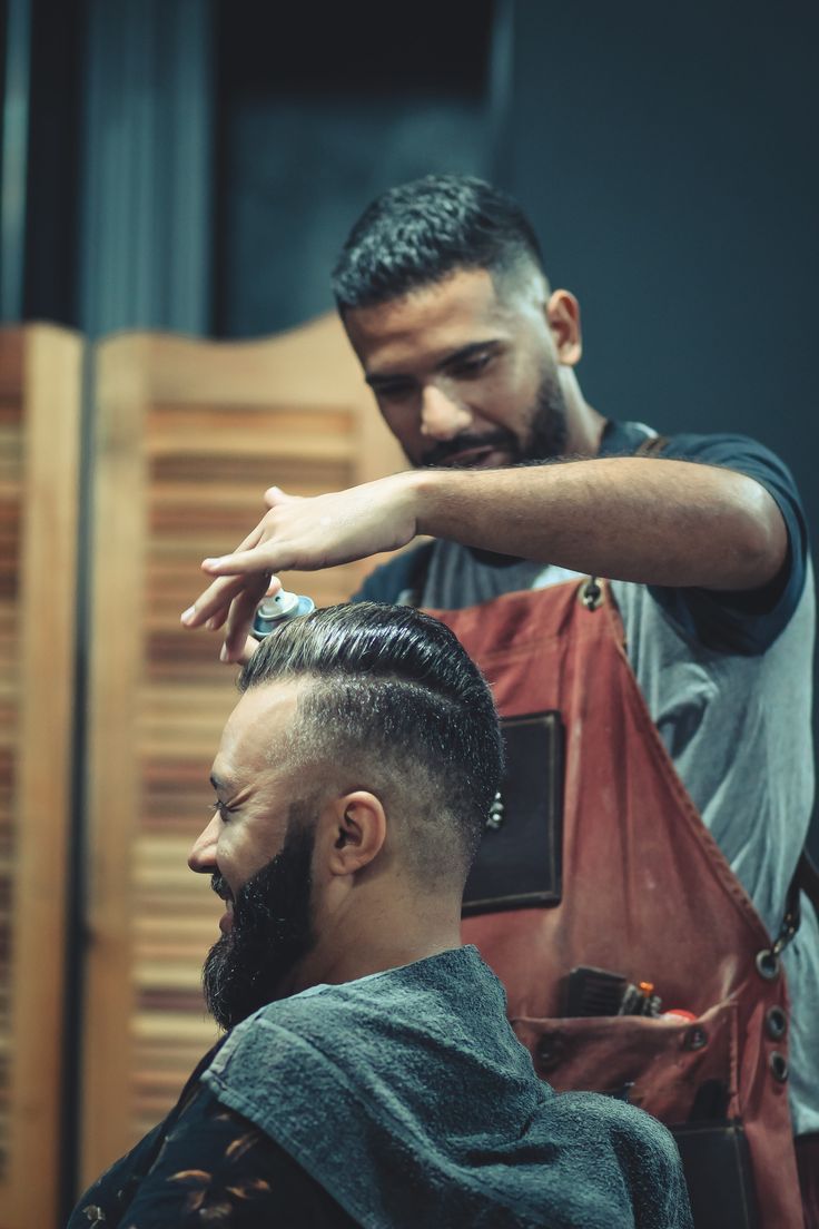 Man Brushing Hair, barber, barbershop